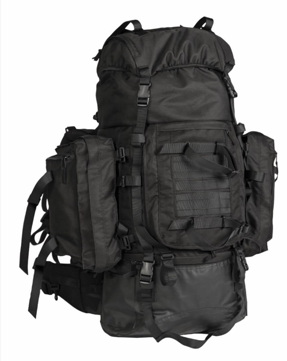 Mil-Tec TEESAR 100 liter stor svart vandringsryggsäck